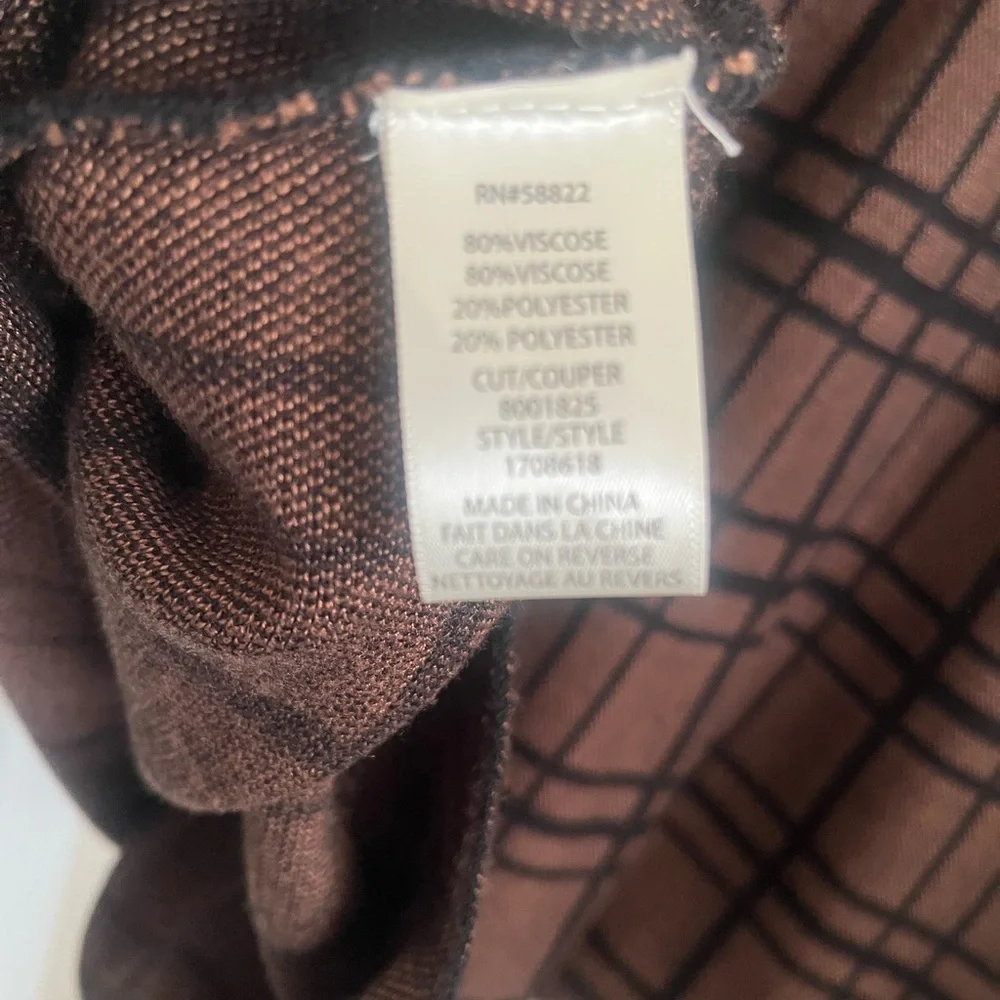 Max Studio Brown and Black Plaid A-Line Skirt
